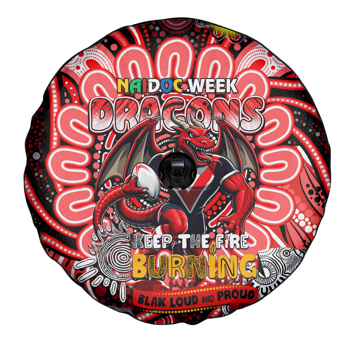 NAIDOC Week 2024 Dragons Spare Tire Cover Mascot Rugby