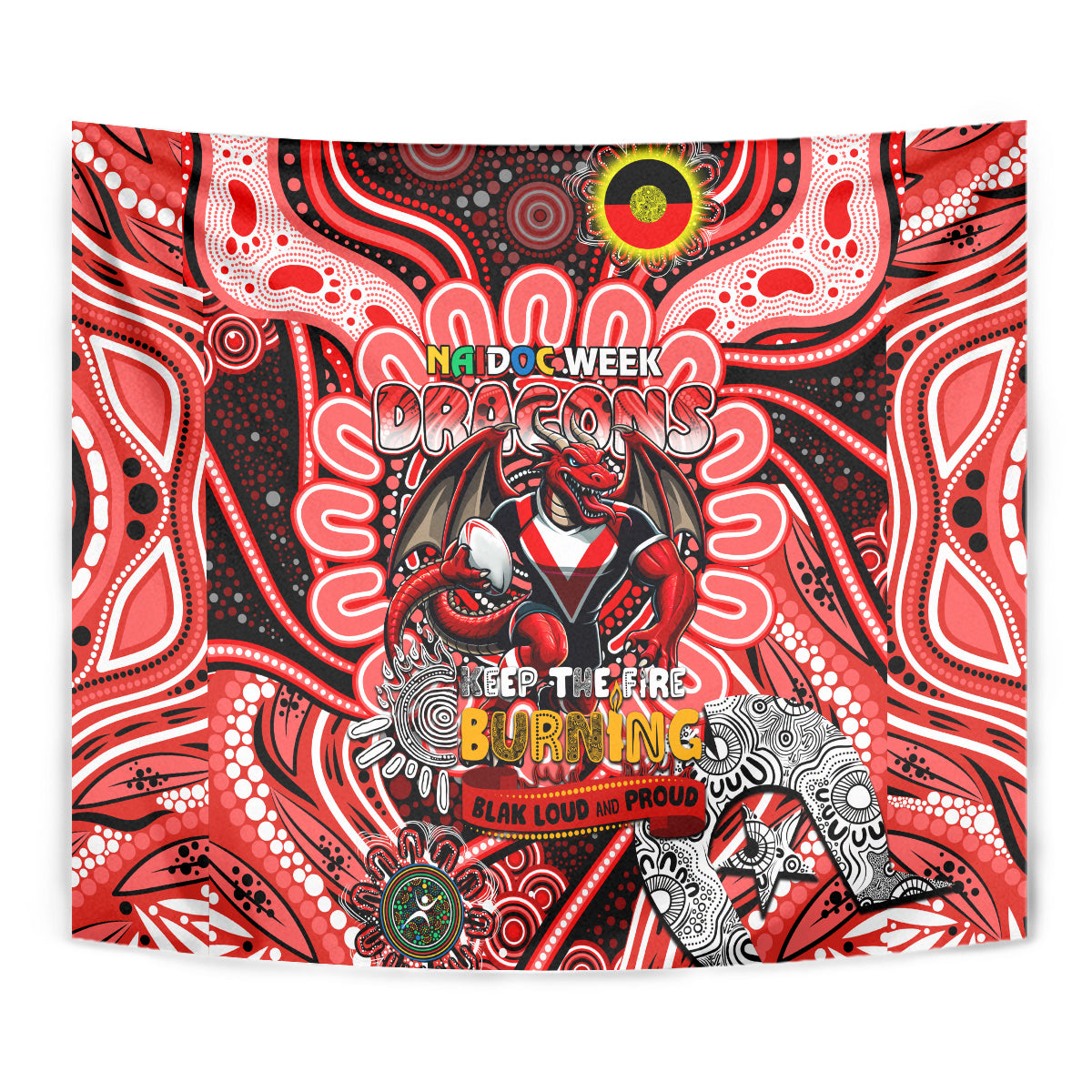 NAIDOC Week 2024 Dragons Tapestry Mascot Rugby