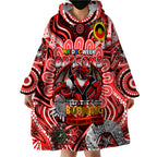 Custom NAIDOC Week 2024 Dragons Wearable Blanket Hoodie Mascot Rugby