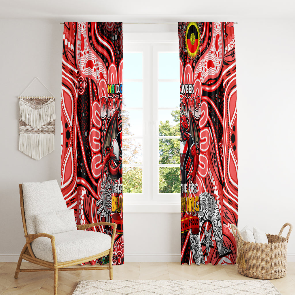 NAIDOC Week 2024 Dragons Window Curtain Mascot Rugby