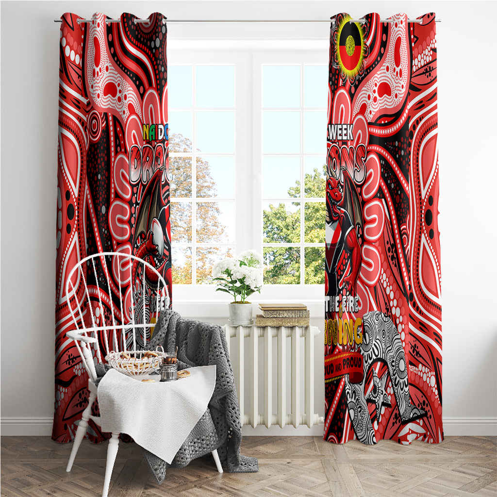 NAIDOC Week 2024 Dragons Window Curtain Mascot Rugby