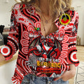 Custom NAIDOC Week 2024 Dragons Women Casual Shirt Mascot Rugby