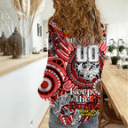Custom NAIDOC Week 2024 Dragons Women Casual Shirt Mascot Rugby