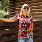 Custom NAIDOC Week 2024 Dragons Women Polo Shirt Mascot Rugby