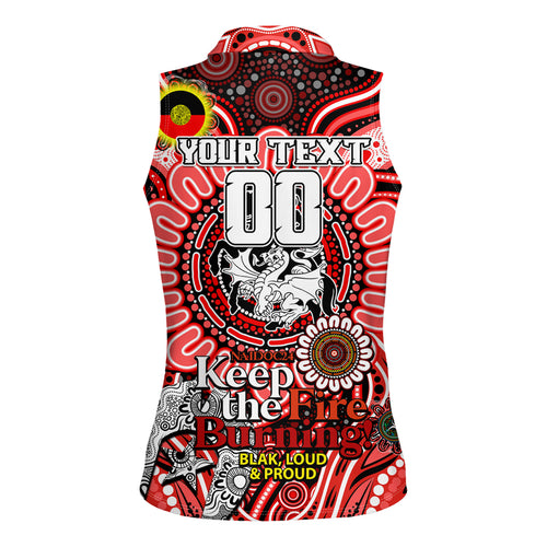 Custom NAIDOC Week 2024 Dragons Women Sleeveless Polo Shirt Mascot Rugby