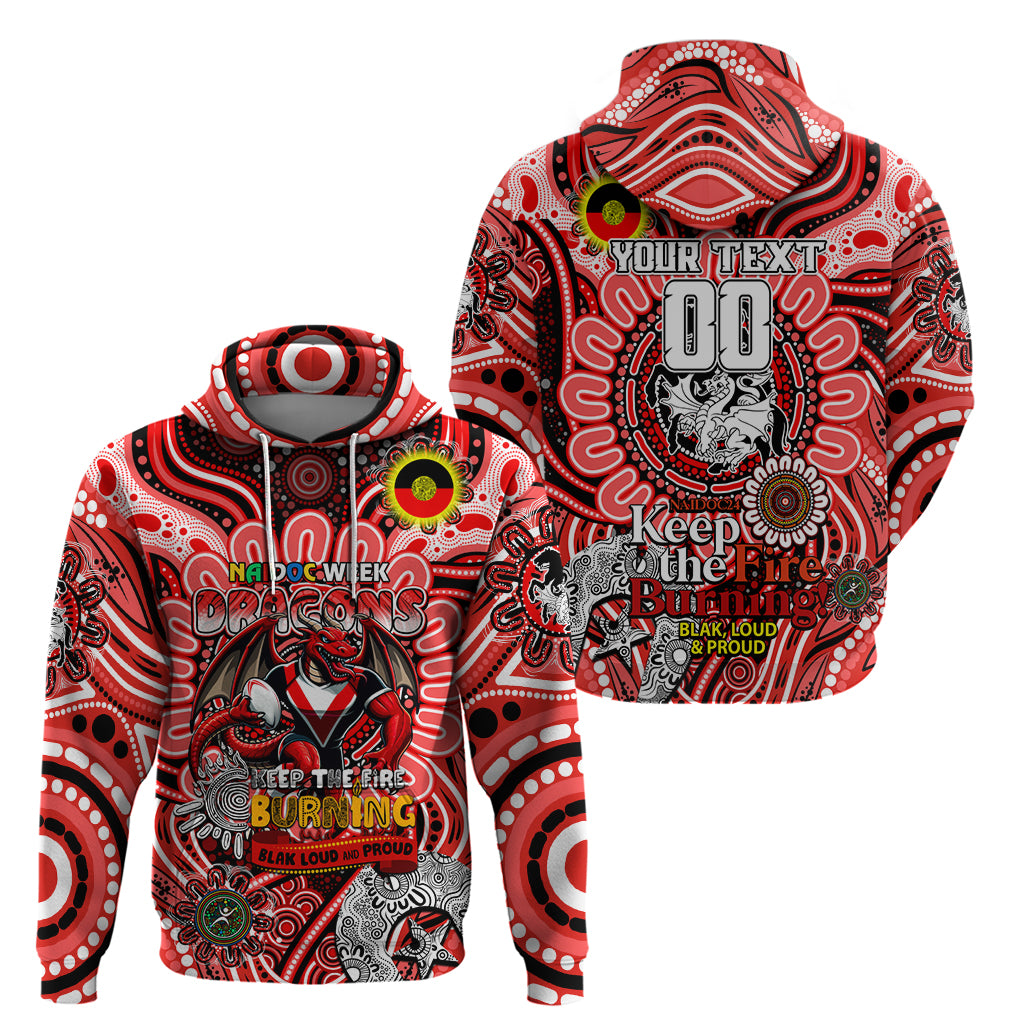 Custom NAIDOC Week 2024 Dragons Zip Hoodie Mascot Rugby