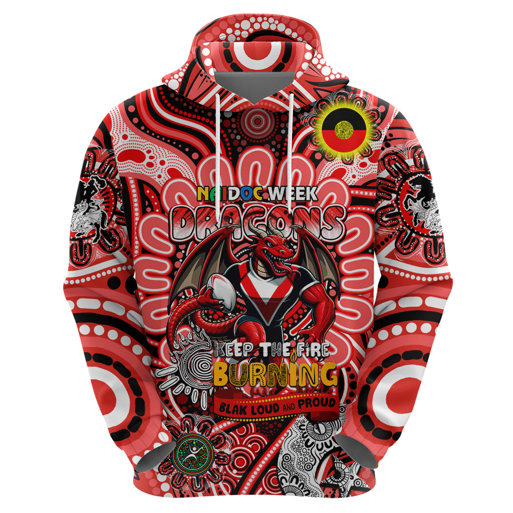 Custom NAIDOC Week 2024 Dragons Zip Hoodie Mascot Rugby