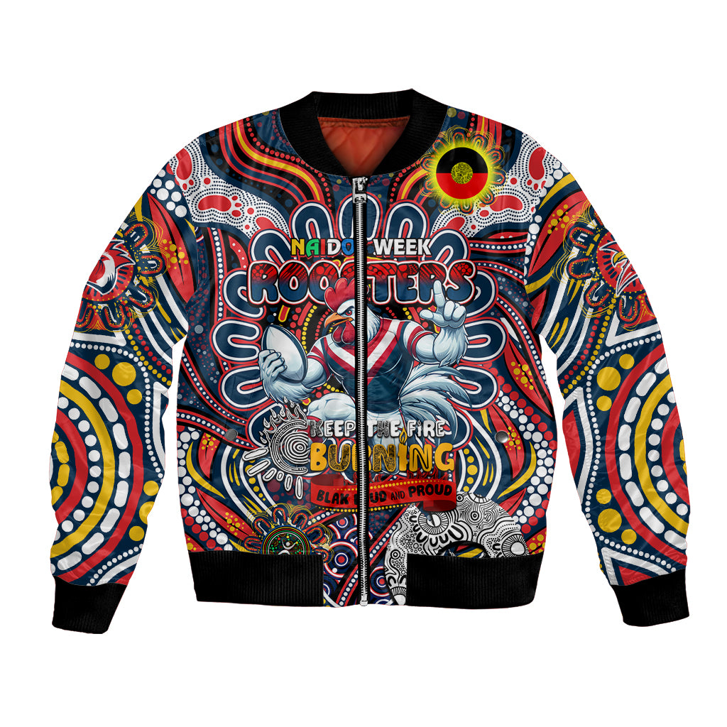 Custom NAIDOC Week 2024 Roosters Bomber Jacket Mascot Rugby