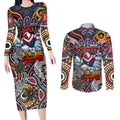 Custom NAIDOC Week 2024 Roosters Couples Matching Long Sleeve Bodycon Dress and Long Sleeve Button Shirt Mascot Rugby