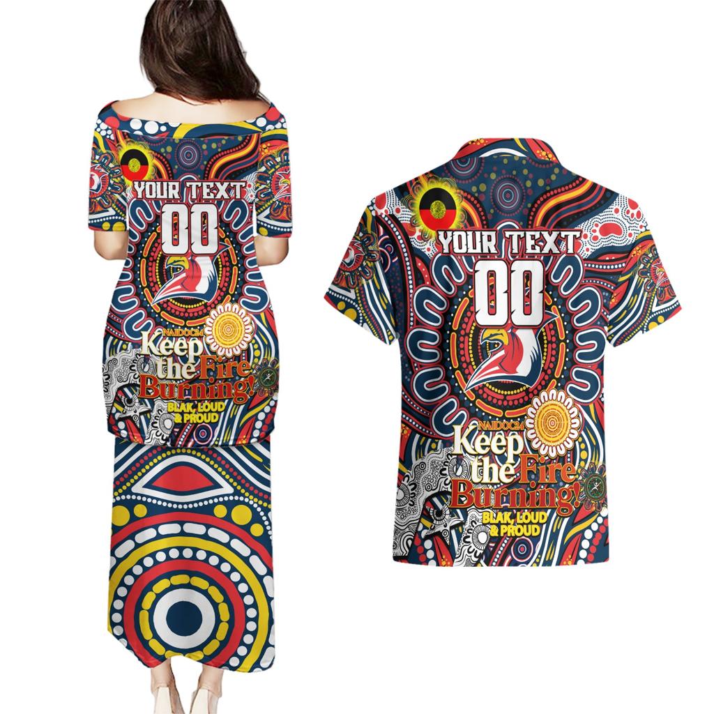 Custom NAIDOC Week 2024 Roosters Couples Matching Puletasi and Hawaiian Shirt Mascot Rugby