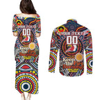 Custom NAIDOC Week 2024 Roosters Couples Matching Puletasi and Long Sleeve Button Shirt Mascot Rugby