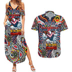 Custom NAIDOC Week 2024 Roosters Couples Matching Summer Maxi Dress and Hawaiian Shirt Mascot Rugby