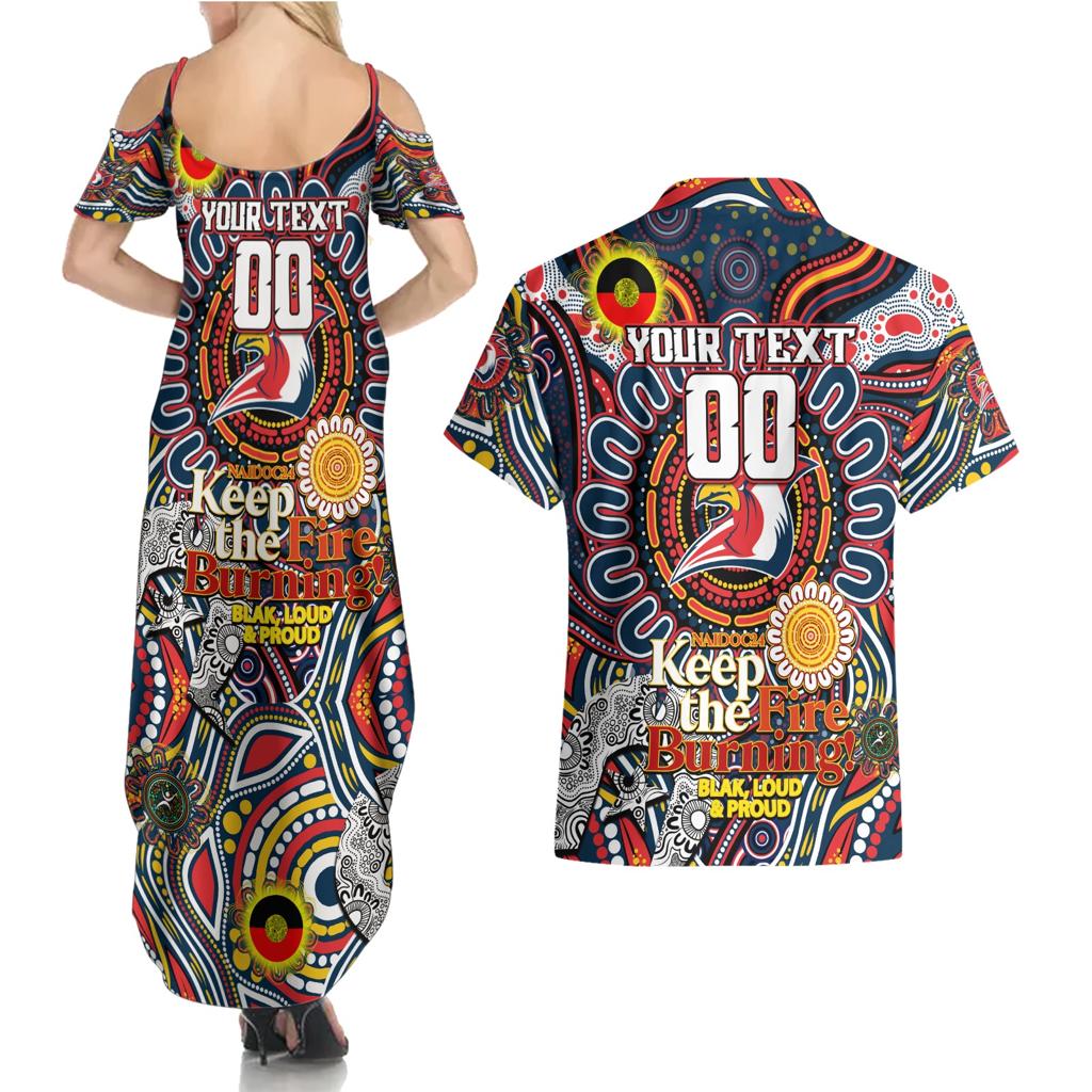 Custom NAIDOC Week 2024 Roosters Couples Matching Summer Maxi Dress and Hawaiian Shirt Mascot Rugby