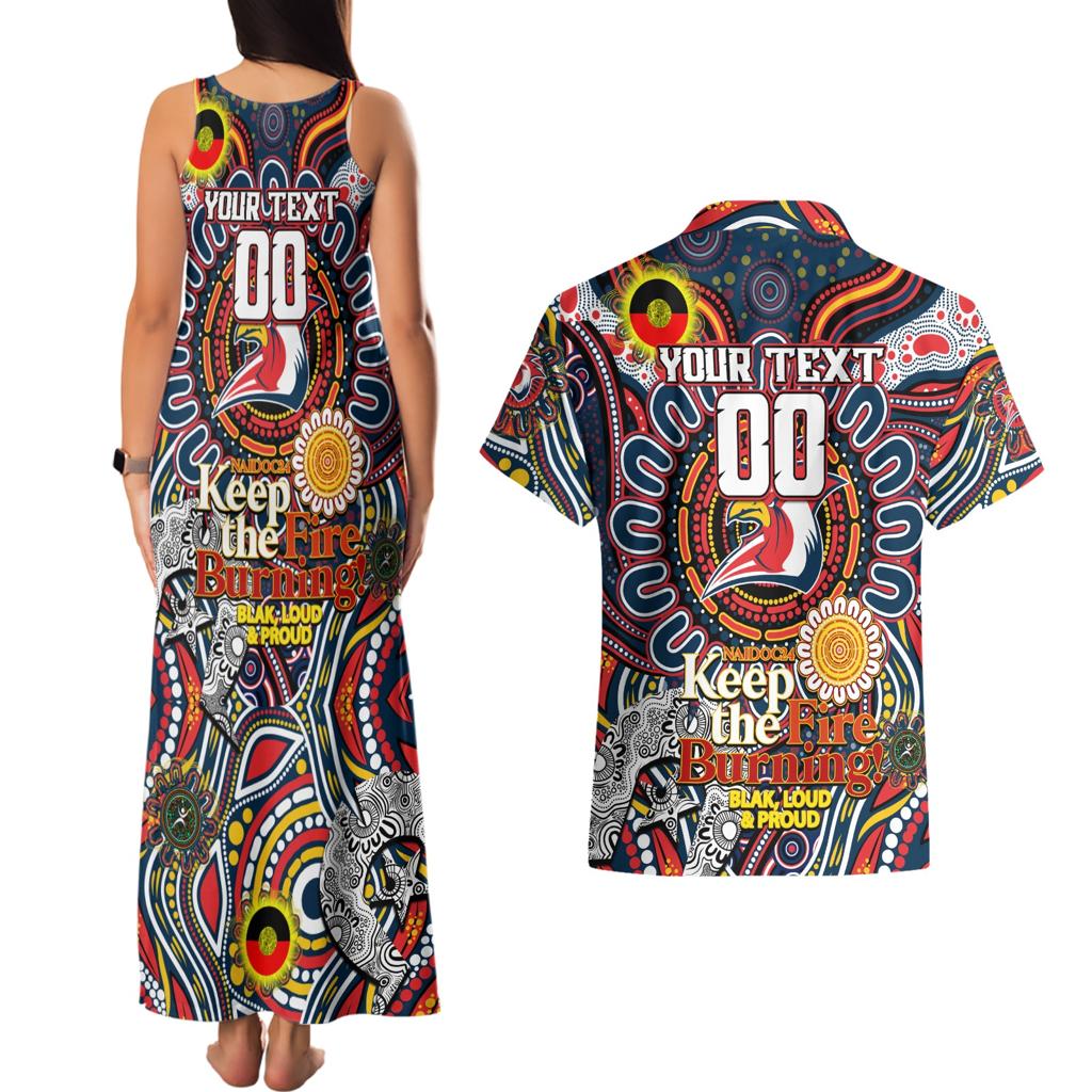 Custom NAIDOC Week 2024 Roosters Couples Matching Tank Maxi Dress and Hawaiian Shirt Mascot Rugby