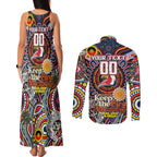 Custom NAIDOC Week 2024 Roosters Couples Matching Tank Maxi Dress and Long Sleeve Button Shirt Mascot Rugby