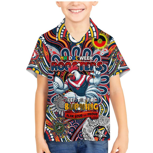 Custom NAIDOC Week 2024 Roosters Family Matching Mermaid Dress and Hawaiian Shirt Mascot Rugby