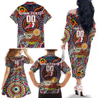Custom NAIDOC Week 2024 Roosters Family Matching Off The Shoulder Long Sleeve Dress and Hawaiian Shirt Mascot Rugby