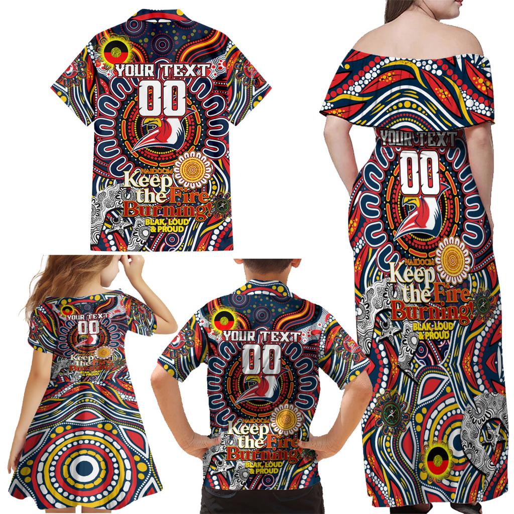 Custom NAIDOC Week 2024 Roosters Family Matching Off Shoulder Maxi Dress and Hawaiian Shirt Mascot Rugby