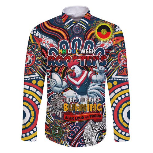 Custom NAIDOC Week 2024 Roosters Family Matching Puletasi and Hawaiian Shirt Mascot Rugby