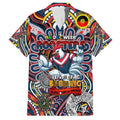 Custom NAIDOC Week 2024 Roosters Family Matching Short Sleeve Bodycon Dress and Hawaiian Shirt Mascot Rugby