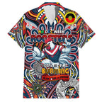 Custom NAIDOC Week 2024 Roosters Family Matching Short Sleeve Bodycon Dress and Hawaiian Shirt Mascot Rugby