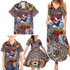 Custom NAIDOC Week 2024 Roosters Family Matching Summer Maxi Dress and Hawaiian Shirt Mascot Rugby