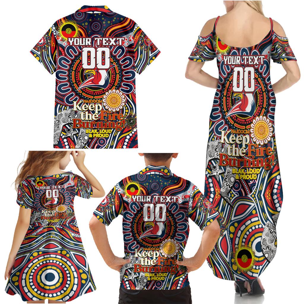 Custom NAIDOC Week 2024 Roosters Family Matching Summer Maxi Dress and Hawaiian Shirt Mascot Rugby