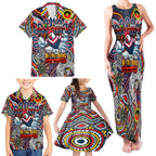 Custom NAIDOC Week 2024 Roosters Family Matching Tank Maxi Dress and Hawaiian Shirt Mascot Rugby