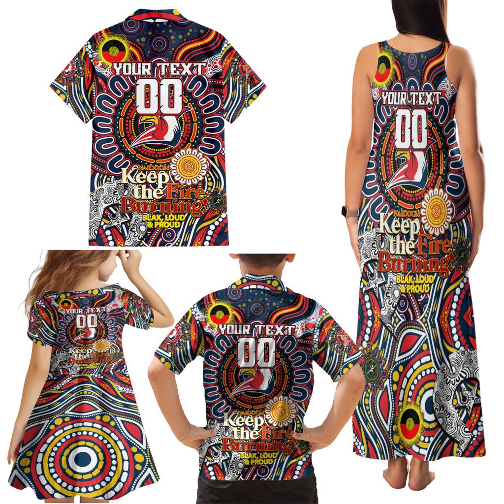 Custom NAIDOC Week 2024 Roosters Family Matching Tank Maxi Dress and Hawaiian Shirt Mascot Rugby