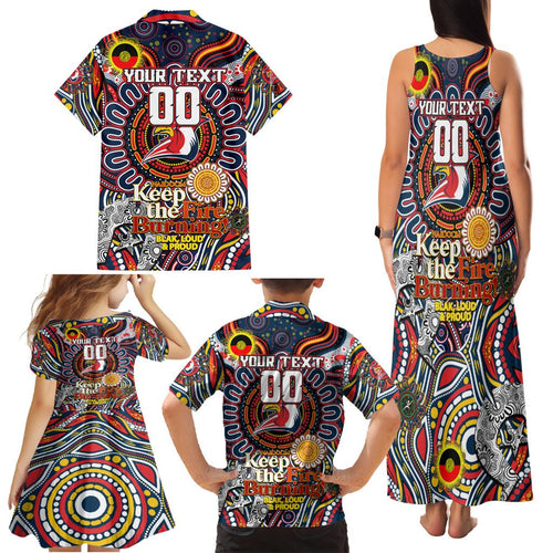 Custom NAIDOC Week 2024 Roosters Family Matching Tank Maxi Dress and Hawaiian Shirt Mascot Rugby