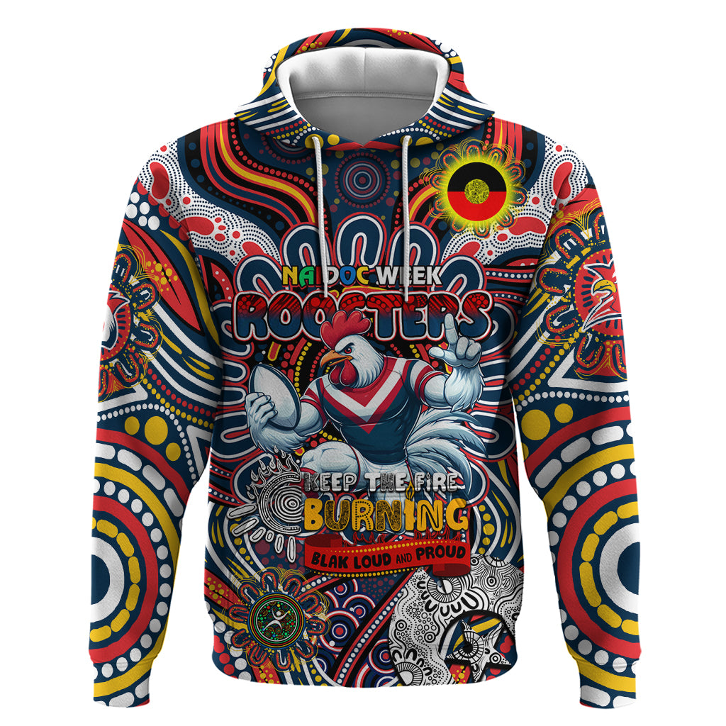 Custom NAIDOC Week 2024 Roosters Hoodie Mascot Rugby