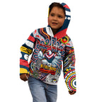 Custom NAIDOC Week 2024 Roosters Kid Hoodie Mascot Rugby