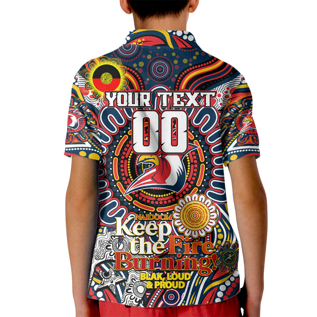 Custom NAIDOC Week 2024 Roosters Kid Polo Shirt Mascot Rugby