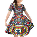 Custom NAIDOC Week 2024 Roosters Kid Short Sleeve Dress Mascot Rugby