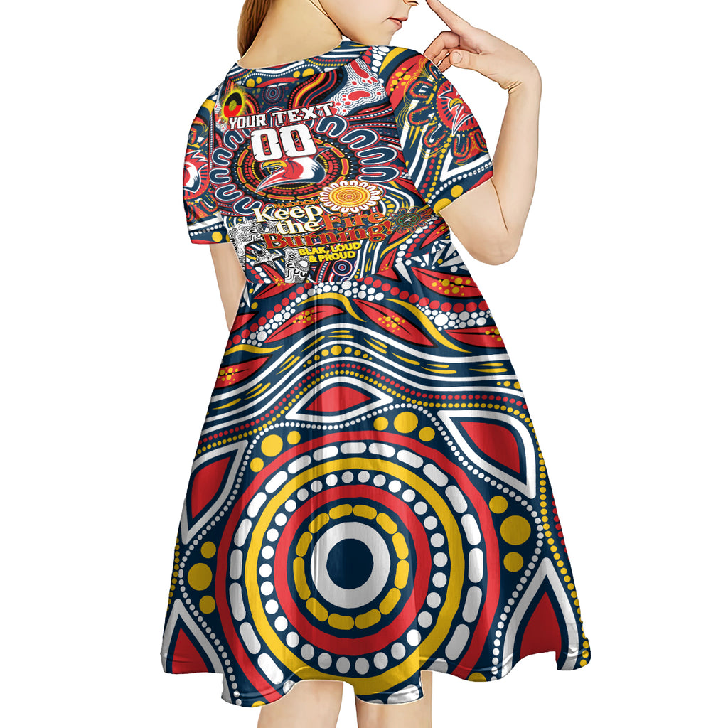 Custom NAIDOC Week 2024 Roosters Kid Short Sleeve Dress Mascot Rugby
