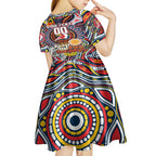 Custom NAIDOC Week 2024 Roosters Kid Short Sleeve Dress Mascot Rugby