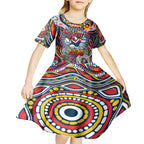 Custom NAIDOC Week 2024 Roosters Kid Short Sleeve Dress Mascot Rugby