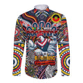 Custom NAIDOC Week 2024 Roosters Long Sleeve Button Shirt Mascot Rugby