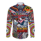 Custom NAIDOC Week 2024 Roosters Long Sleeve Button Shirt Mascot Rugby
