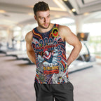 Custom NAIDOC Week 2024 Roosters Men Tank Top Mascot Rugby