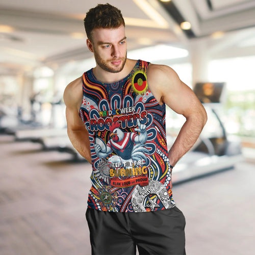 Custom NAIDOC Week 2024 Roosters Men Tank Top Mascot Rugby