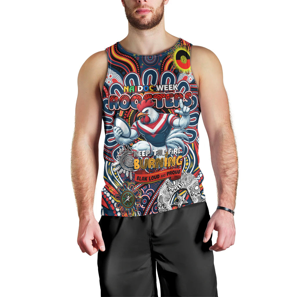Custom NAIDOC Week 2024 Roosters Men Tank Top Mascot Rugby