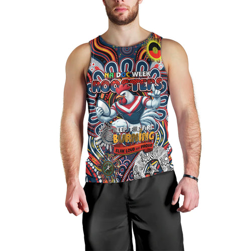 Custom NAIDOC Week 2024 Roosters Men Tank Top Mascot Rugby