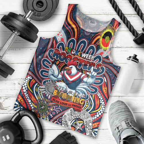 Custom NAIDOC Week 2024 Roosters Men Tank Top Mascot Rugby