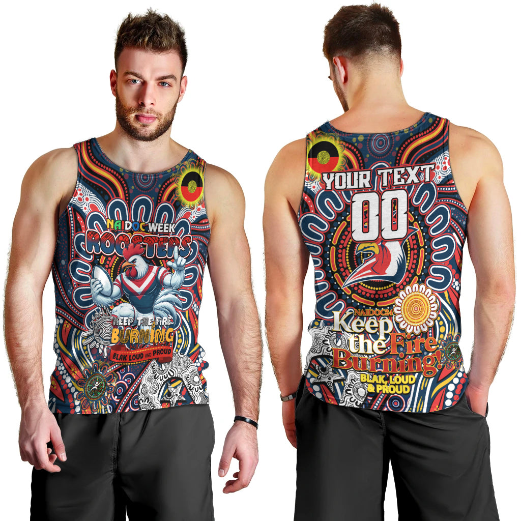 Custom NAIDOC Week 2024 Roosters Men Tank Top Mascot Rugby