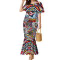 Custom NAIDOC Week 2024 Roosters Mermaid Dress Mascot Rugby
