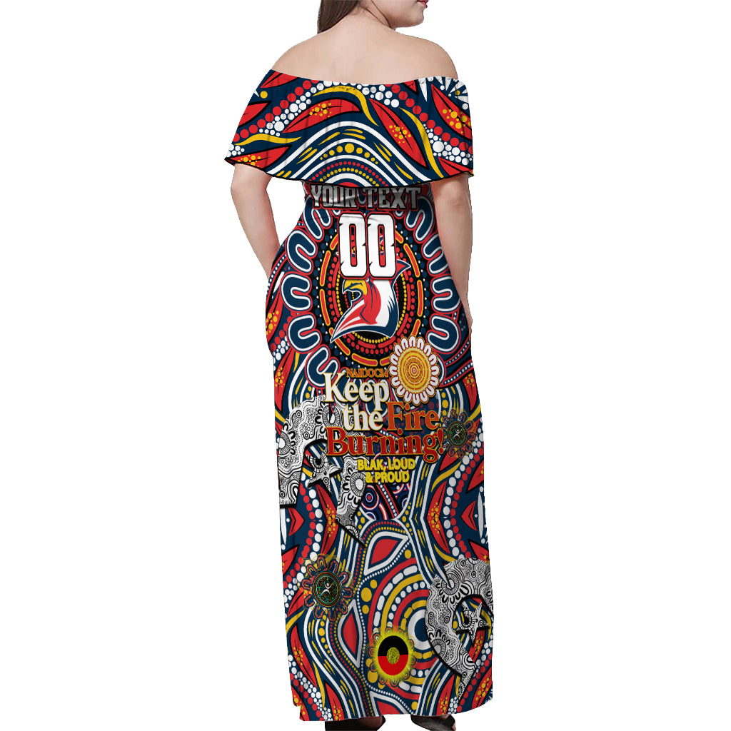 Custom NAIDOC Week 2024 Roosters Off Shoulder Maxi Dress Mascot Rugby