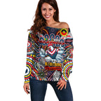 Custom NAIDOC Week 2024 Roosters Off Shoulder Sweater Mascot Rugby