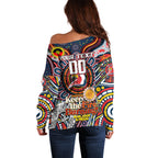 Custom NAIDOC Week 2024 Roosters Off Shoulder Sweater Mascot Rugby
