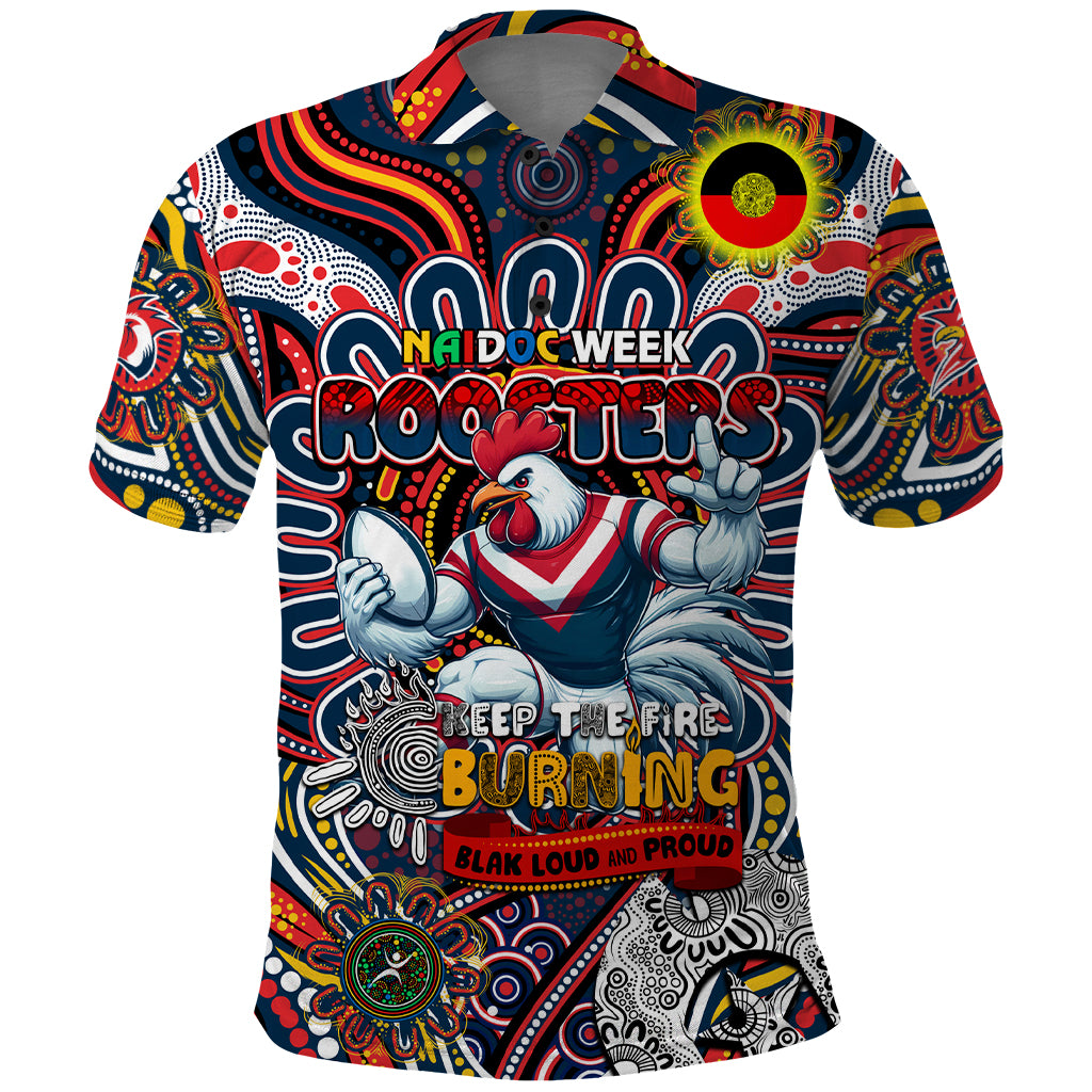 Custom NAIDOC Week 2024 Roosters Polo Shirt Mascot Rugby